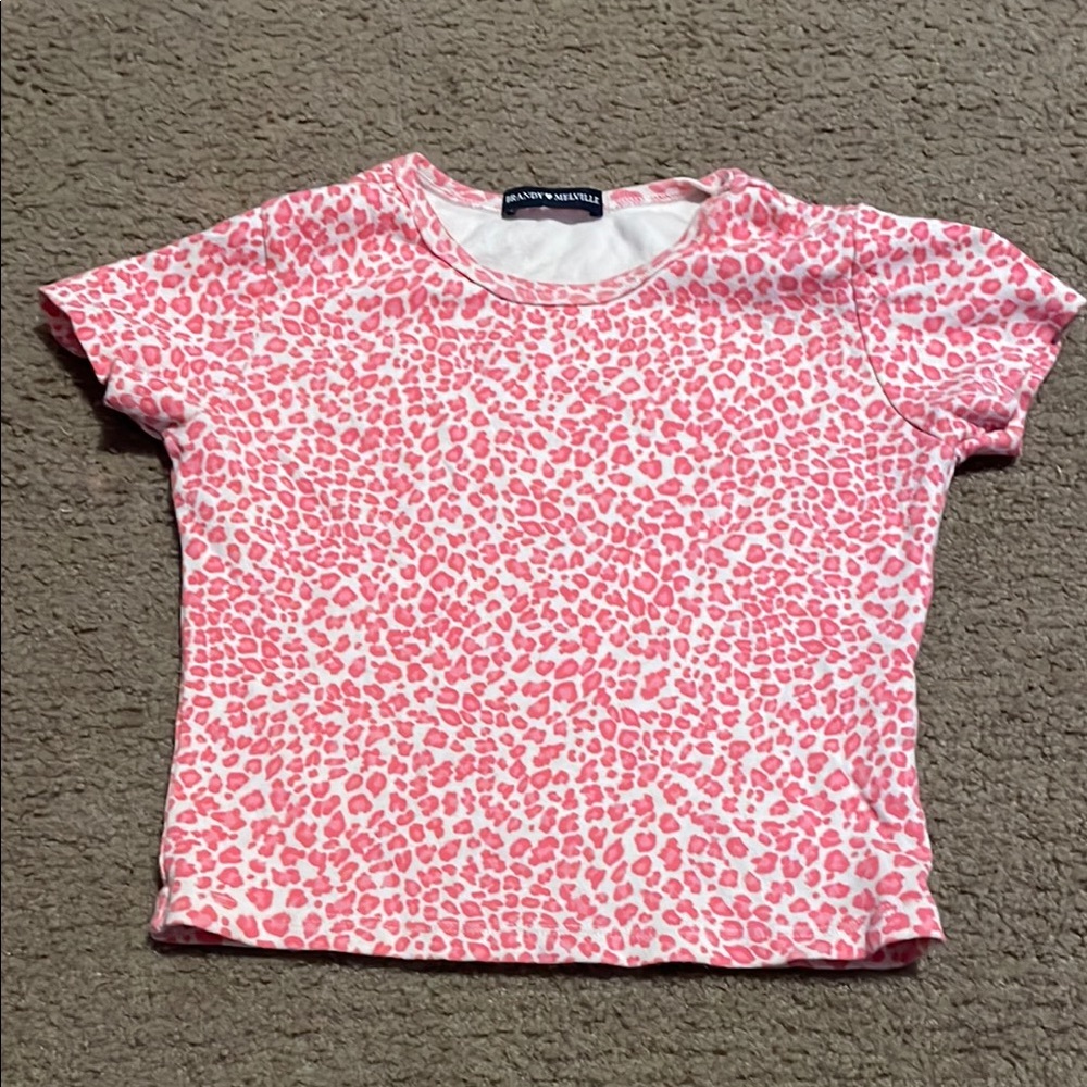 Brandy Melville Pink Crop Top Casual Floral